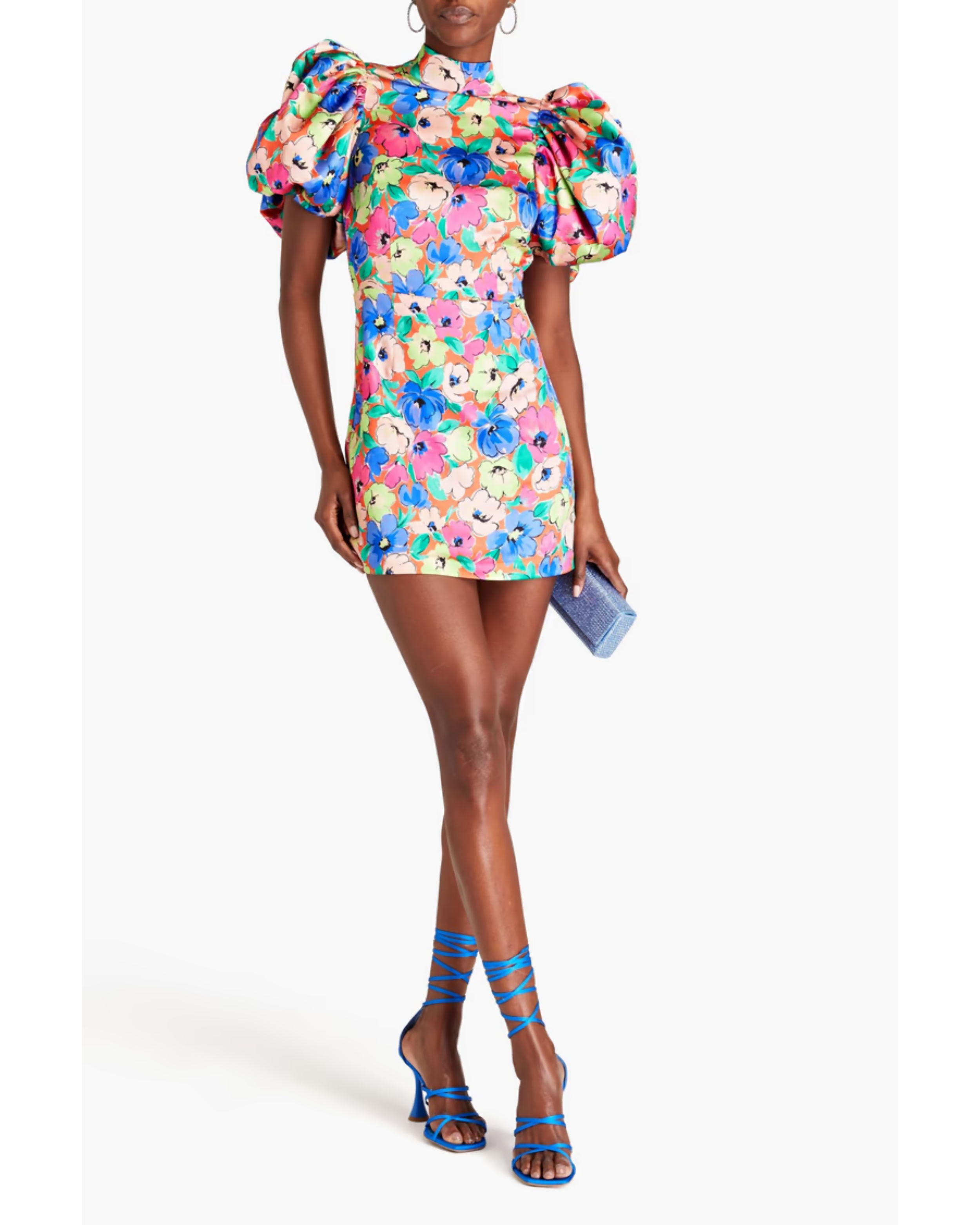 Silky Woven Puff-Sleeve Dress - Endless - UAE Rental and Resale for Women's Fashion