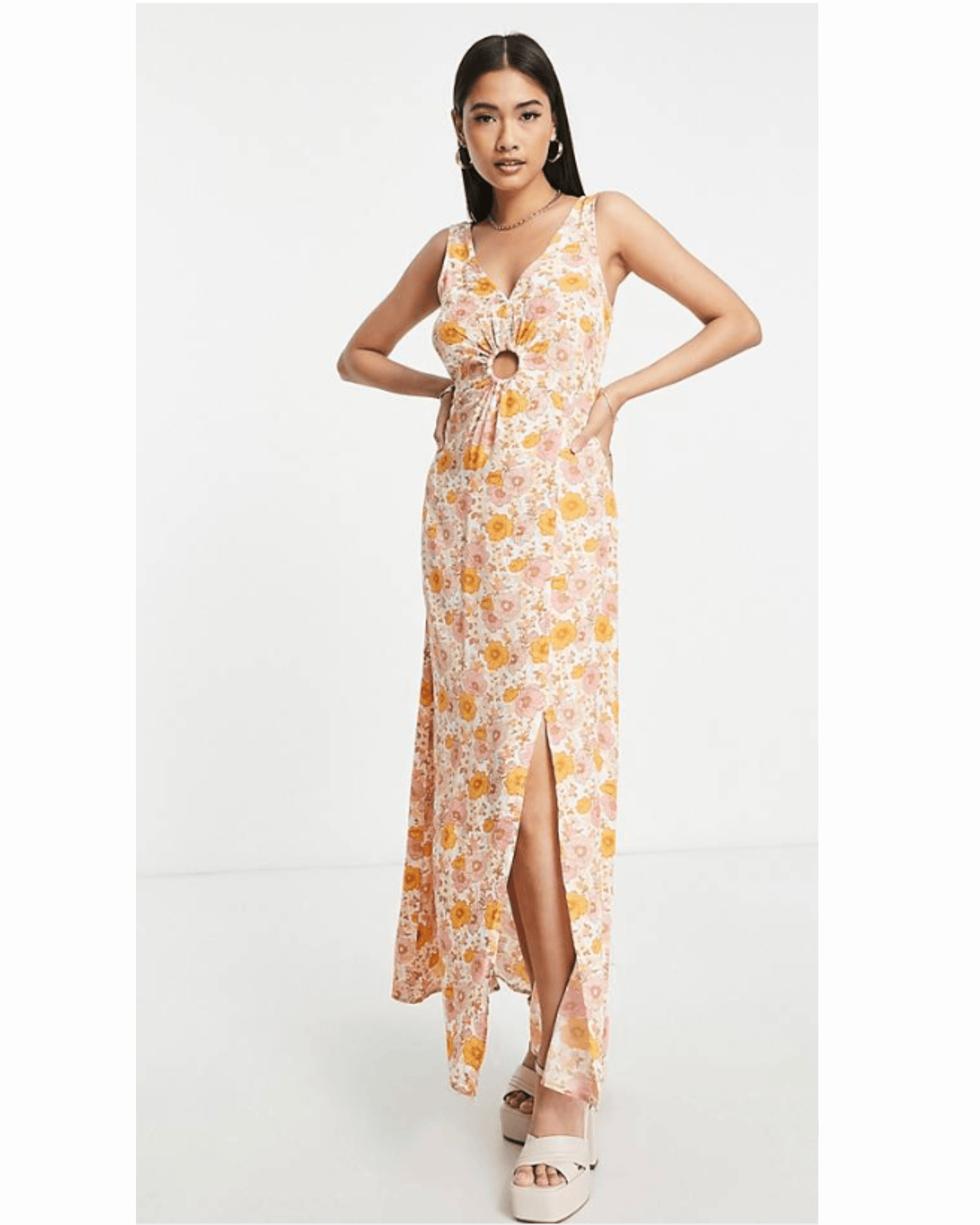 Sleeveless Floral Print Maxi Dress - Endless