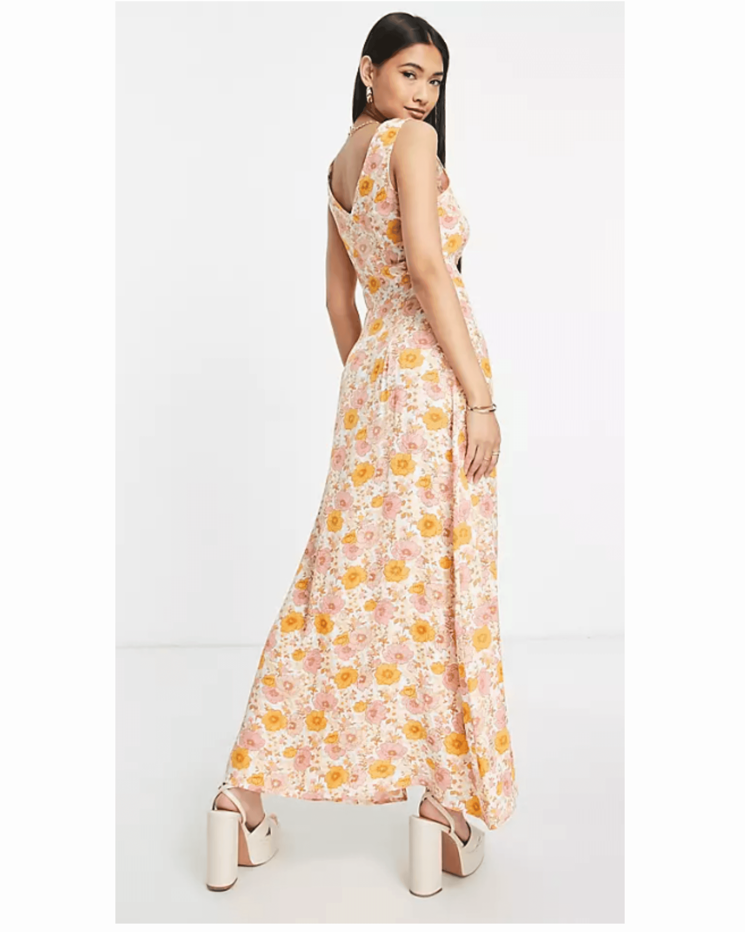 Sleeveless Floral Print Maxi Dress - Endless - UAE Rental and Resale for Women's Fashion