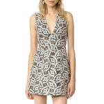 Sleeveless Gold White Embroidered Mini Dress - Endless - UAE Rental and Resale for Women's Fashion