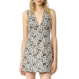 Sleeveless Gold White Embroidered Mini Dress - Endless - UAE Rental and Resale for Women's Fashion