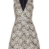 Sleeveless Gold White Embroidered Mini Dress - Endless - UAE Rental and Resale for Women's Fashion