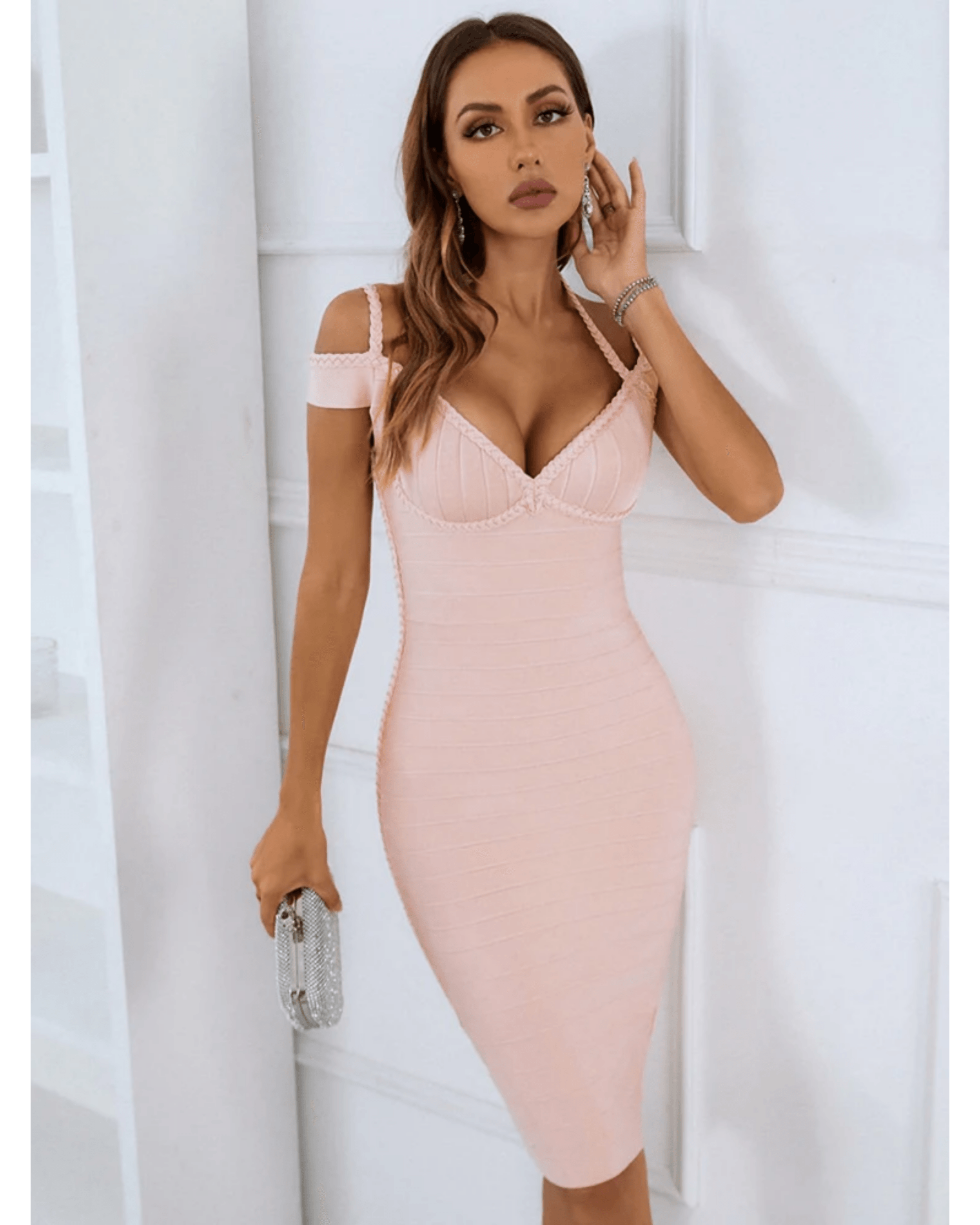 Sleeveless V-neck Bandage Dress - Endless - UAE Rental and Resale for Women's Fashion