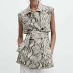 Snakeskin Print Leather Waistcoat - Endless - UAE Rental and Resale for Women's Fashion