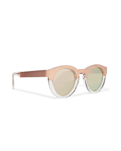 Soelae Round-frame Rose Gold-tone And Acetate Sunglasses In Pink - Endless