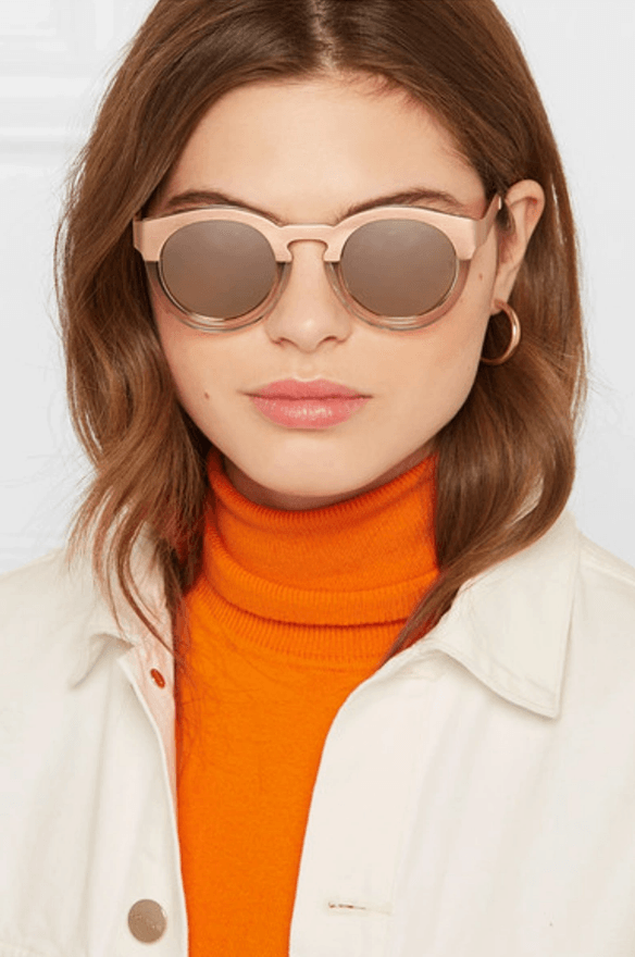 Soelae Round-frame Rose Gold-tone And Acetate Sunglasses In Pink - Endless