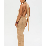 Soleil Halter Knitted Maxi Dress - Endless - UAE Rental and Resale for Women's Fashion