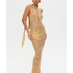Soleil Halter Knitted Maxi Dress - Endless - UAE Rental and Resale for Women's Fashion