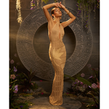 Soleil Halter Knitted Maxi Dress - Endless - UAE Rental and Resale for Women's Fashion