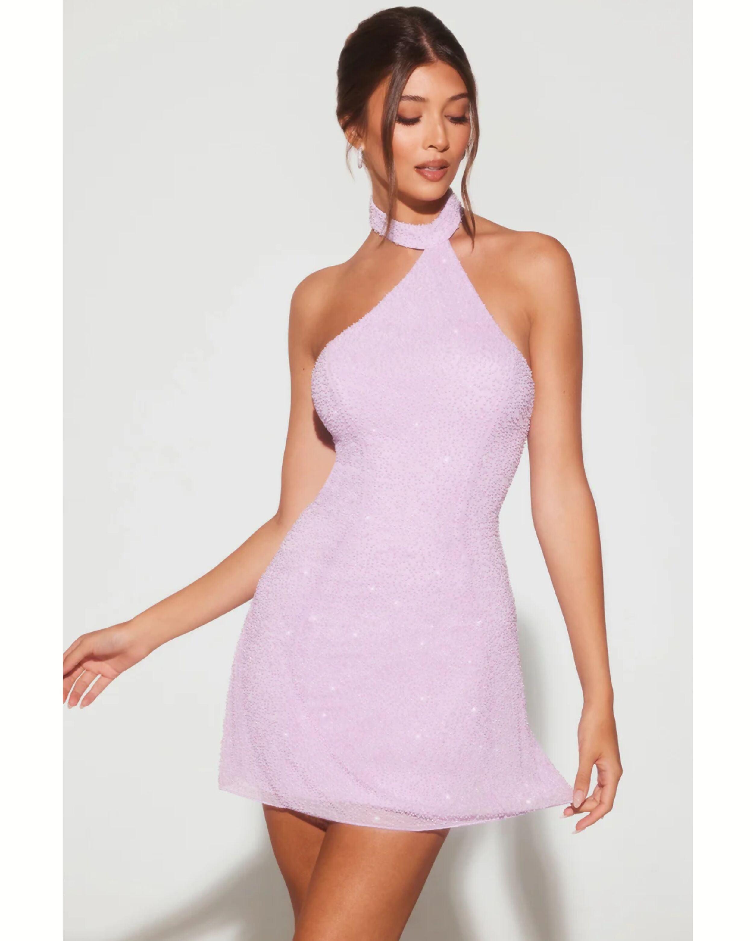 Sorrento Embellished Asymmetric Neck A-Line Mini Dress - Endless - UAE Rental and Resale for Women's Fashion