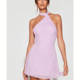 Sorrento Embellished Asymmetric Neck A-Line Mini Dress - Endless - UAE Rental and Resale for Women's Fashion