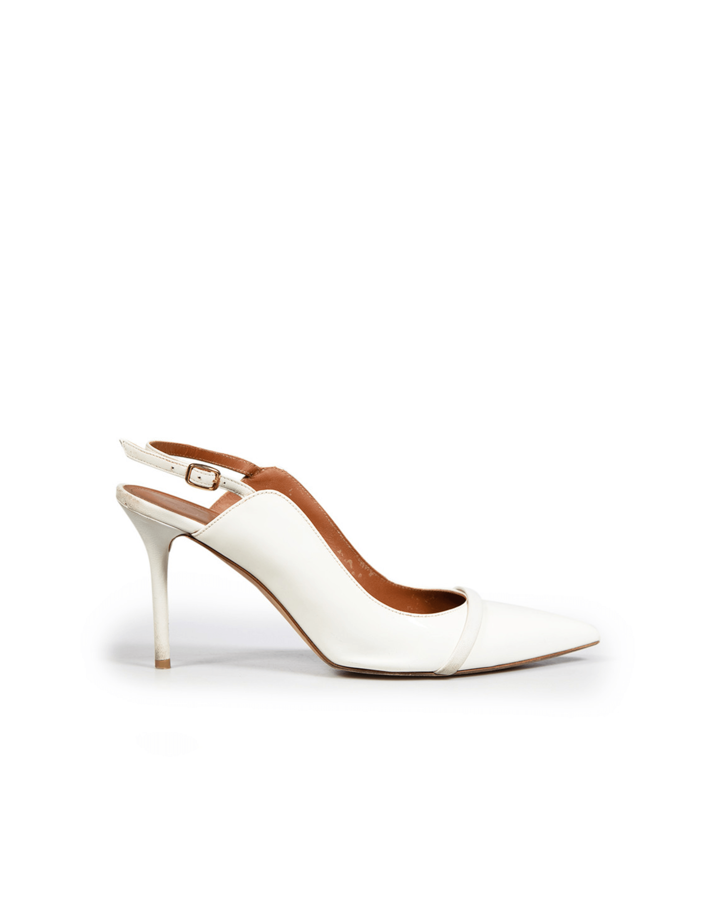 Souliers White Patent Slingback Pumps - Endless - UAE Rental and Resale for Women's Fashion