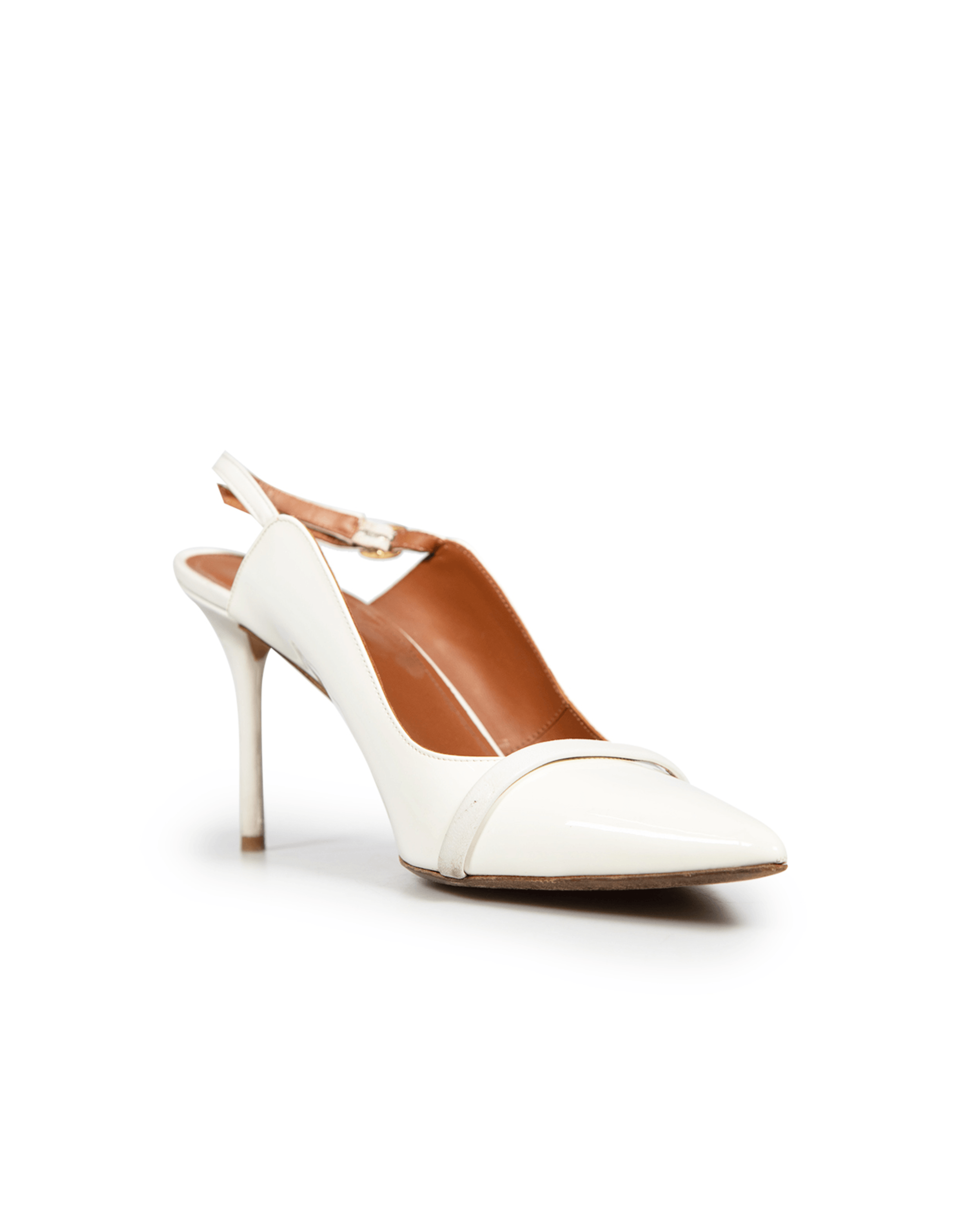 Souliers White Patent Slingback Pumps - Endless - UAE Rental and Resale for Women's Fashion