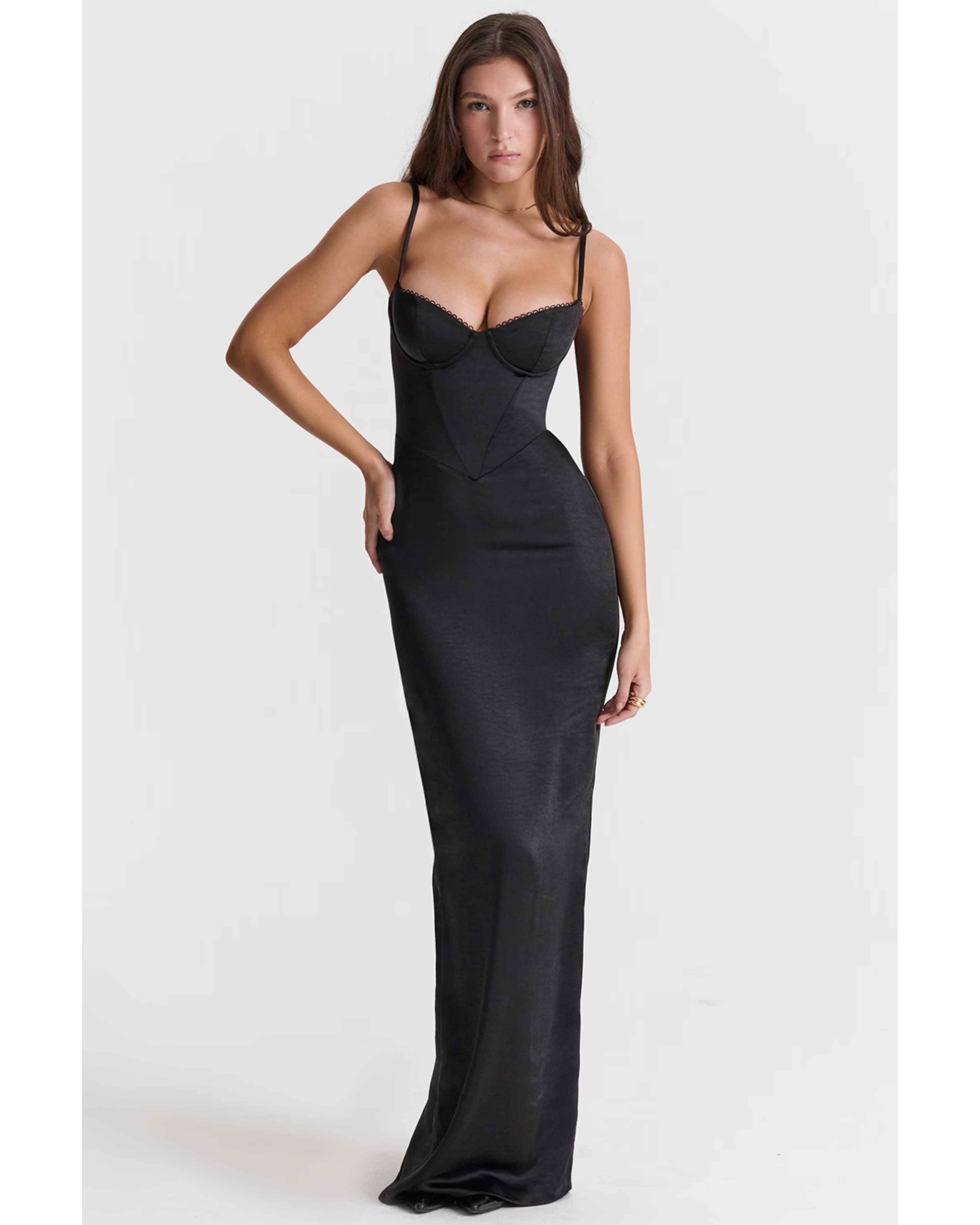 Stefania Black Corset Maxi Dress - Endless - UAE Rental and Resale for Women's Fashion