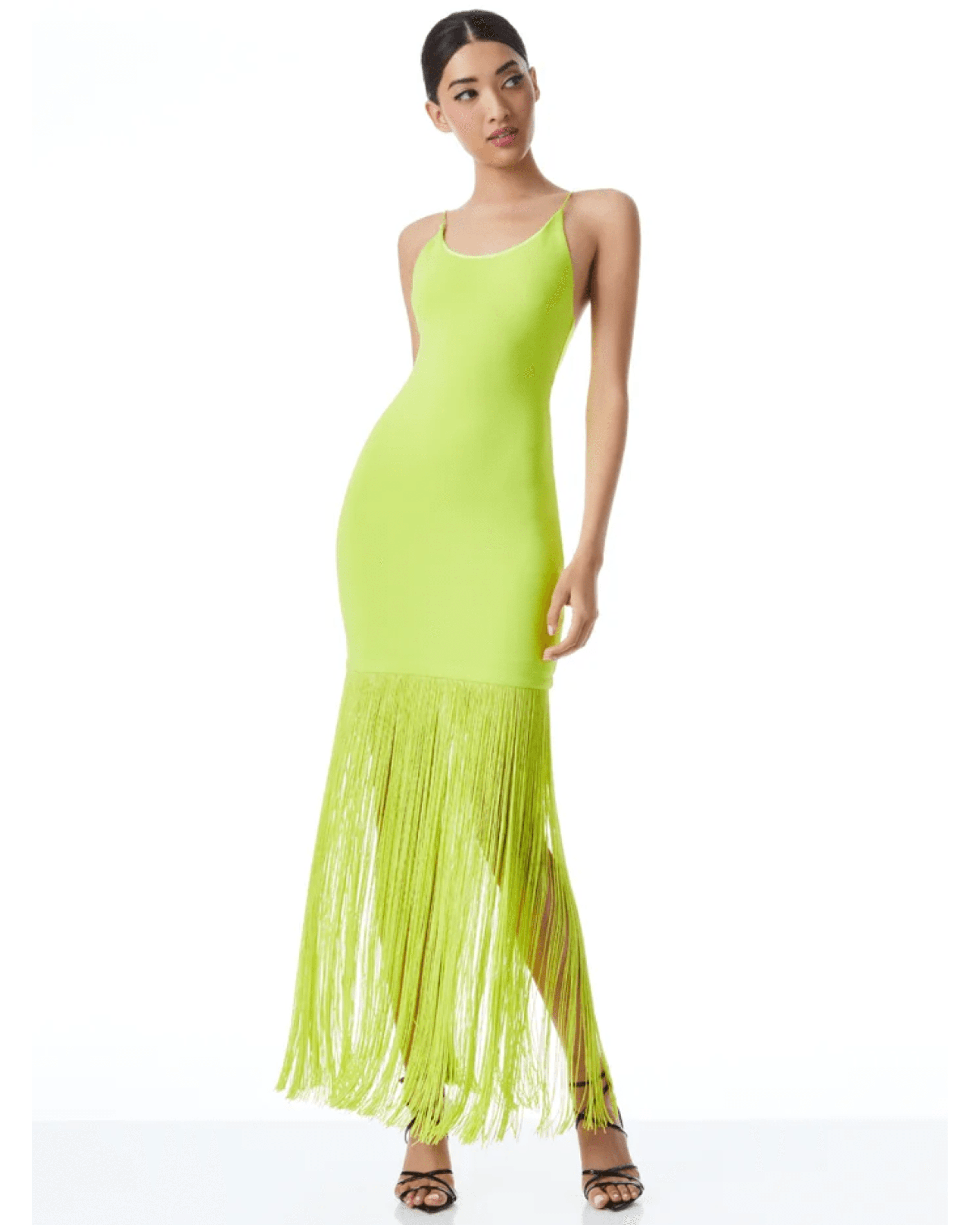 Steph Scoop Neck Fringe Dress - Endless - UAE Rental and Resale for Women's Fashion
