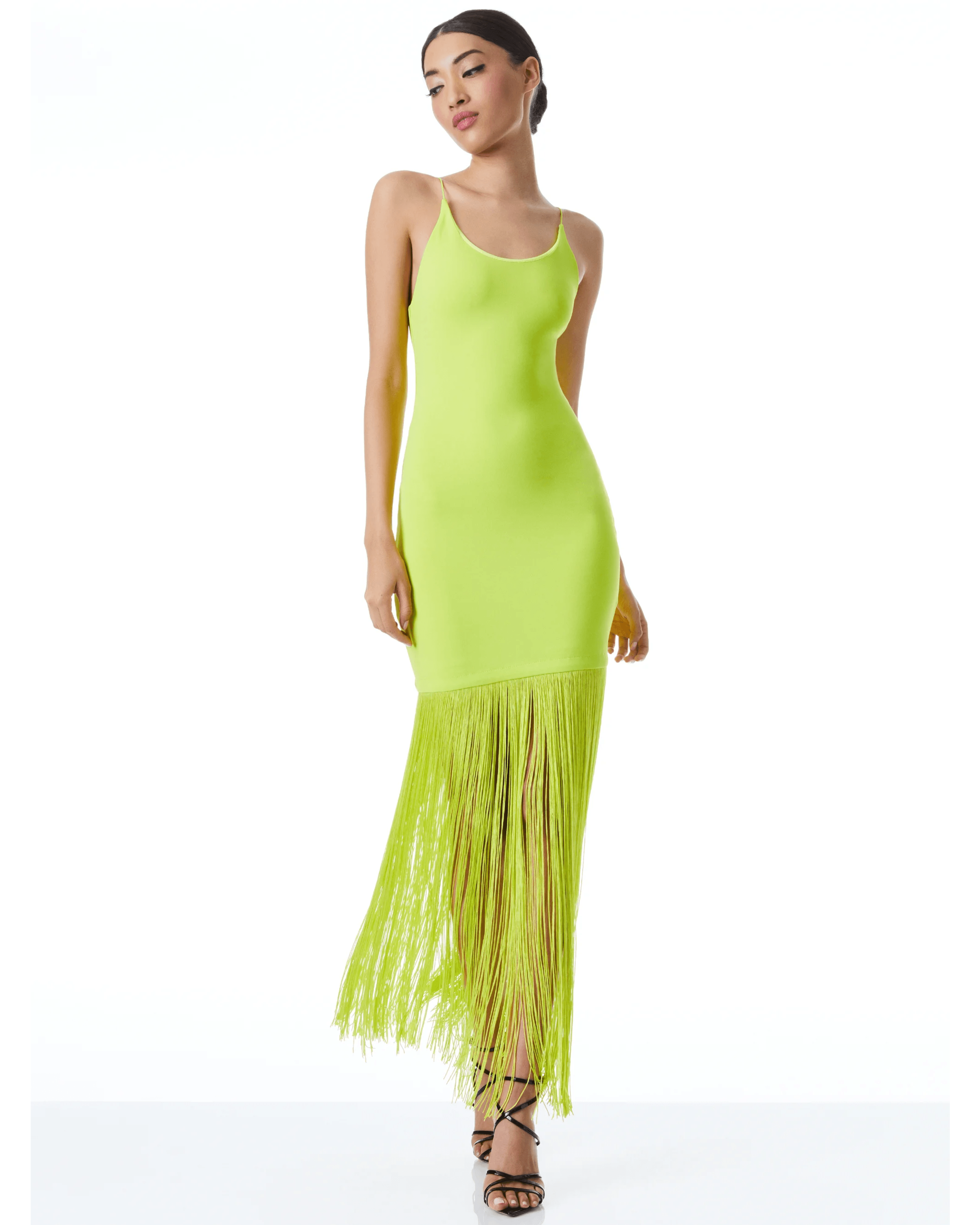 Steph Scoop Neck Fringe Dress - Endless - UAE Rental and Resale for Women's Fashion