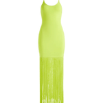 Steph Scoop Neck Fringe Dress - Endless - UAE Rental and Resale for Women's Fashion