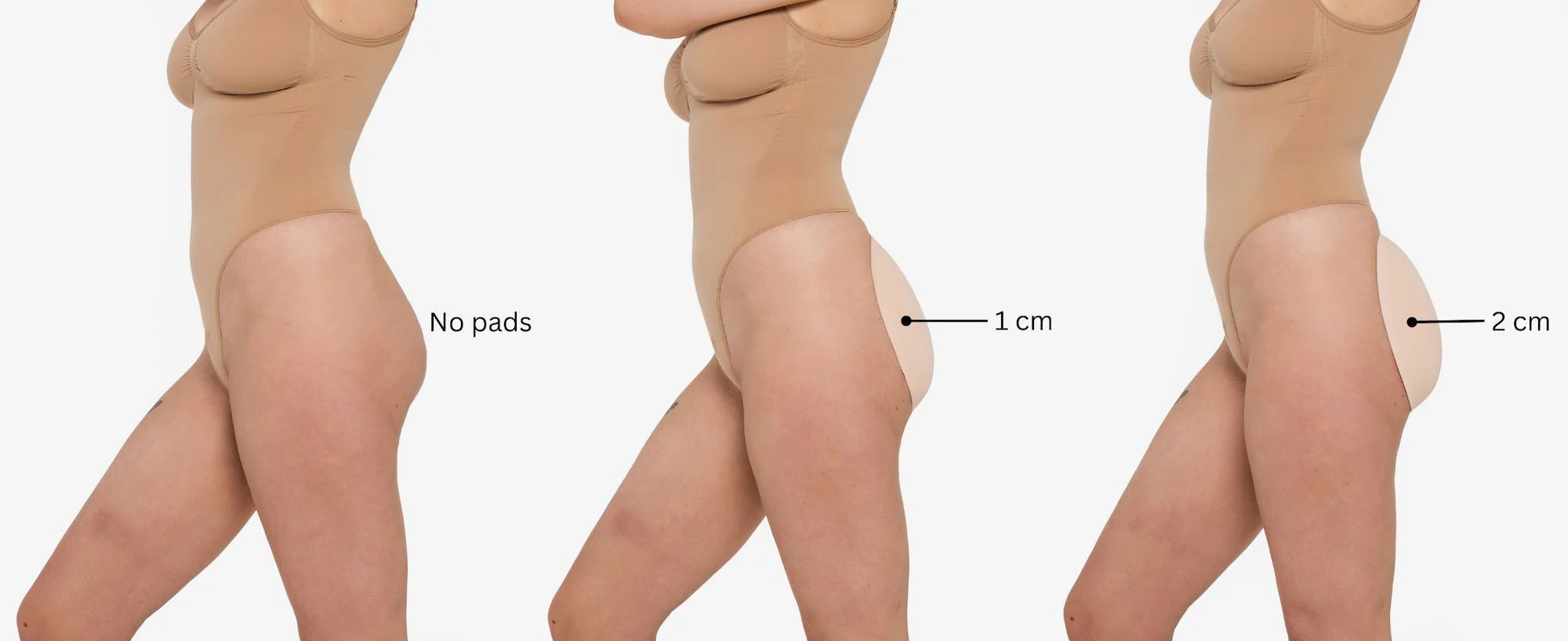 Beige foam booty pad with rounded edges for enhancing shape and comfort — Underhance | Endless UAE