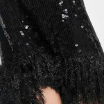 Strappy Sequin Maxi Dress with Faux Fur Hem - Endless - UAE Rental and Resale for Women's Fashion