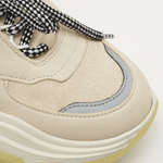 Suede and Leather Lace Up Low Top Sneakers - Endless - UAE Rental and Resale for Women's Fashion