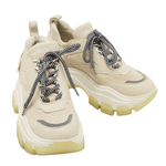Suede and Leather Lace Up Low Top Sneakers - Endless - UAE Rental and Resale for Women's Fashion