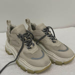Suede and Leather Lace Up Low Top Sneakers - Endless - UAE Rental and Resale for Women's Fashion