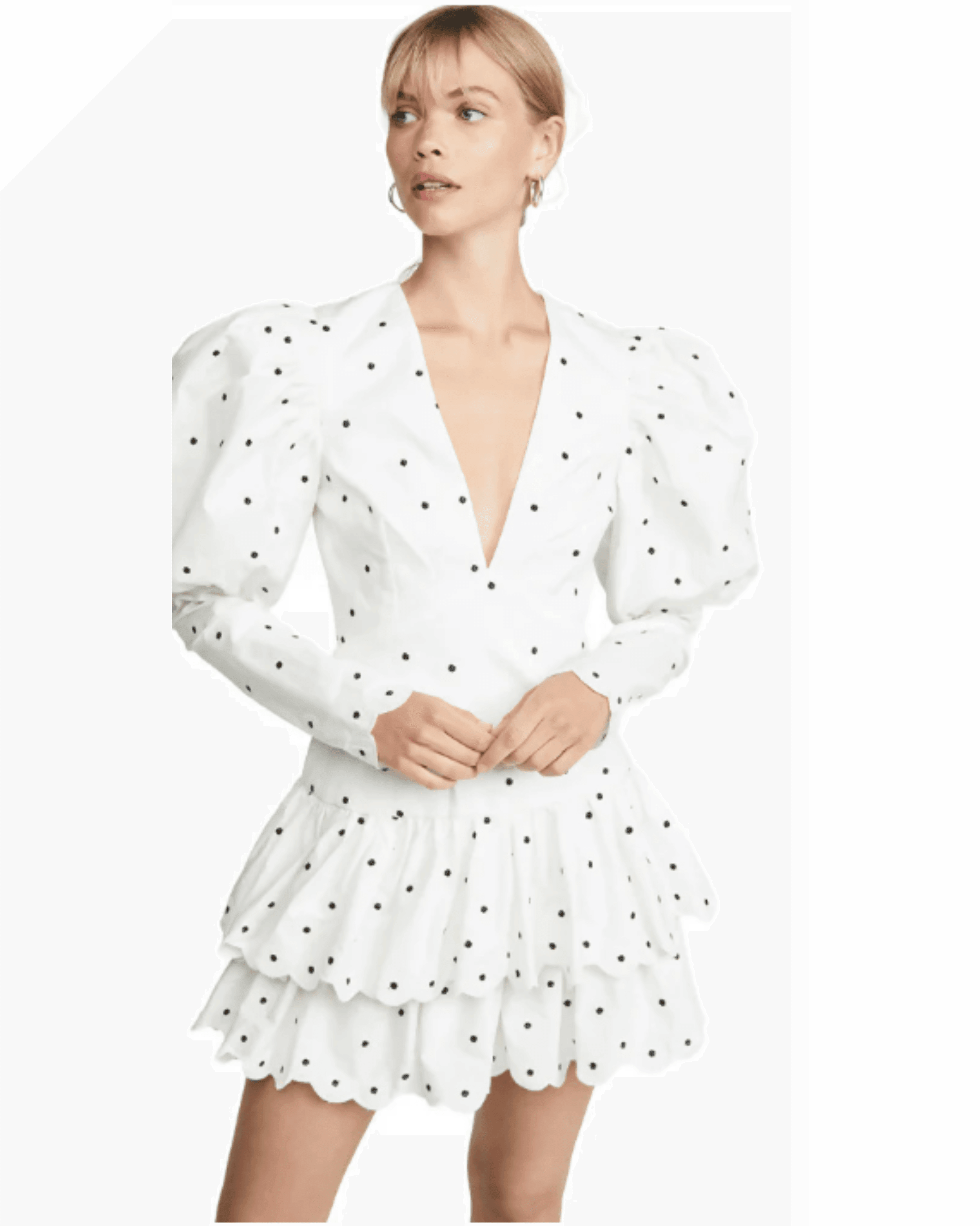 Sunny Embroidered Puff-sleeve Dress In White - Endless - UAE Rental and Resale for Women's Fashion