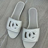 Dg White Leather Sandals
