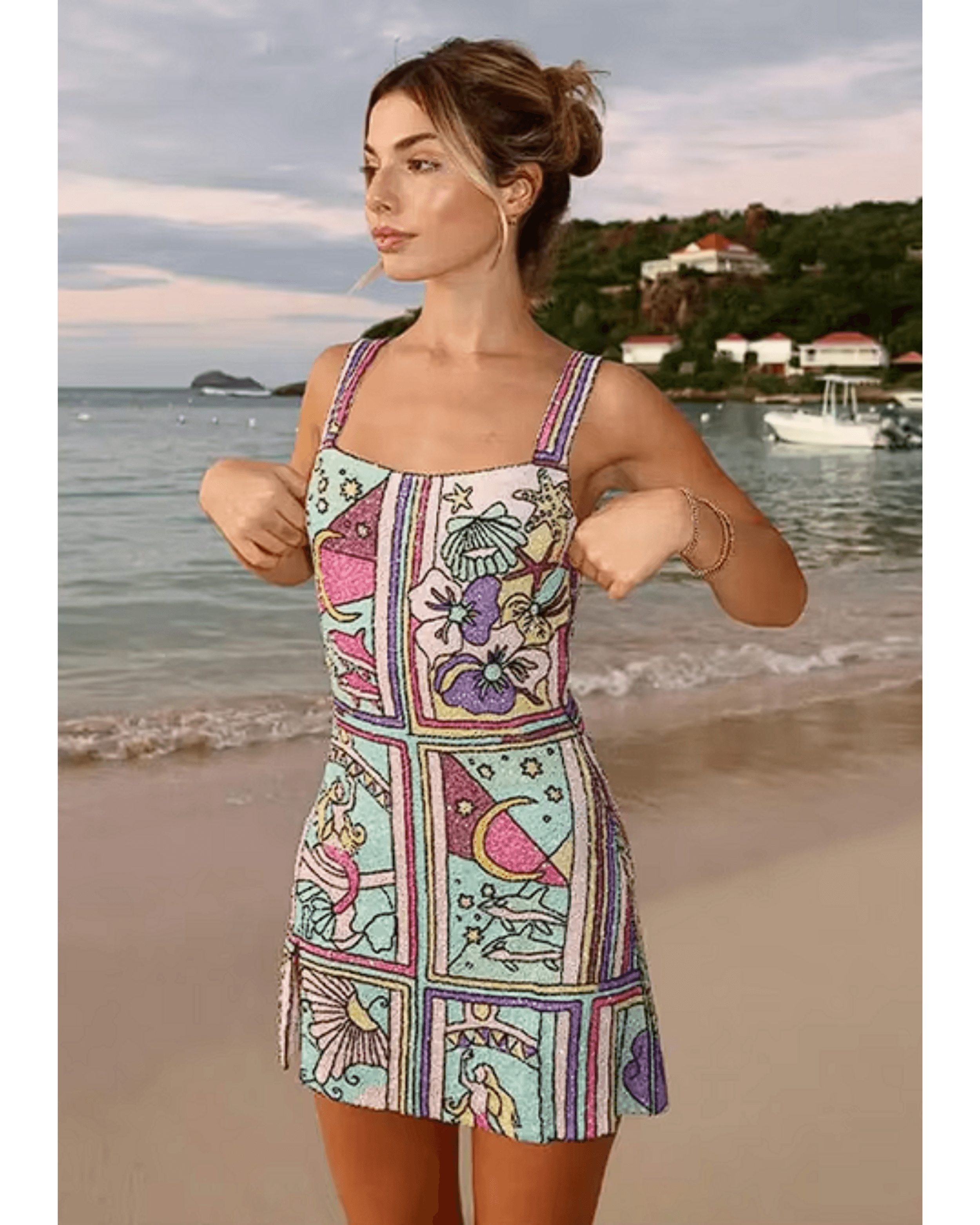 Talia Hand Beaded Multi-Coloured Crystal Party Dress - Endless - UAE Rental and Resale for Women's Fashion