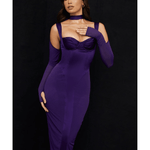 Talika Grape Corset Midi Dress - Endless - UAE Rental and Resale for Women's Fashion