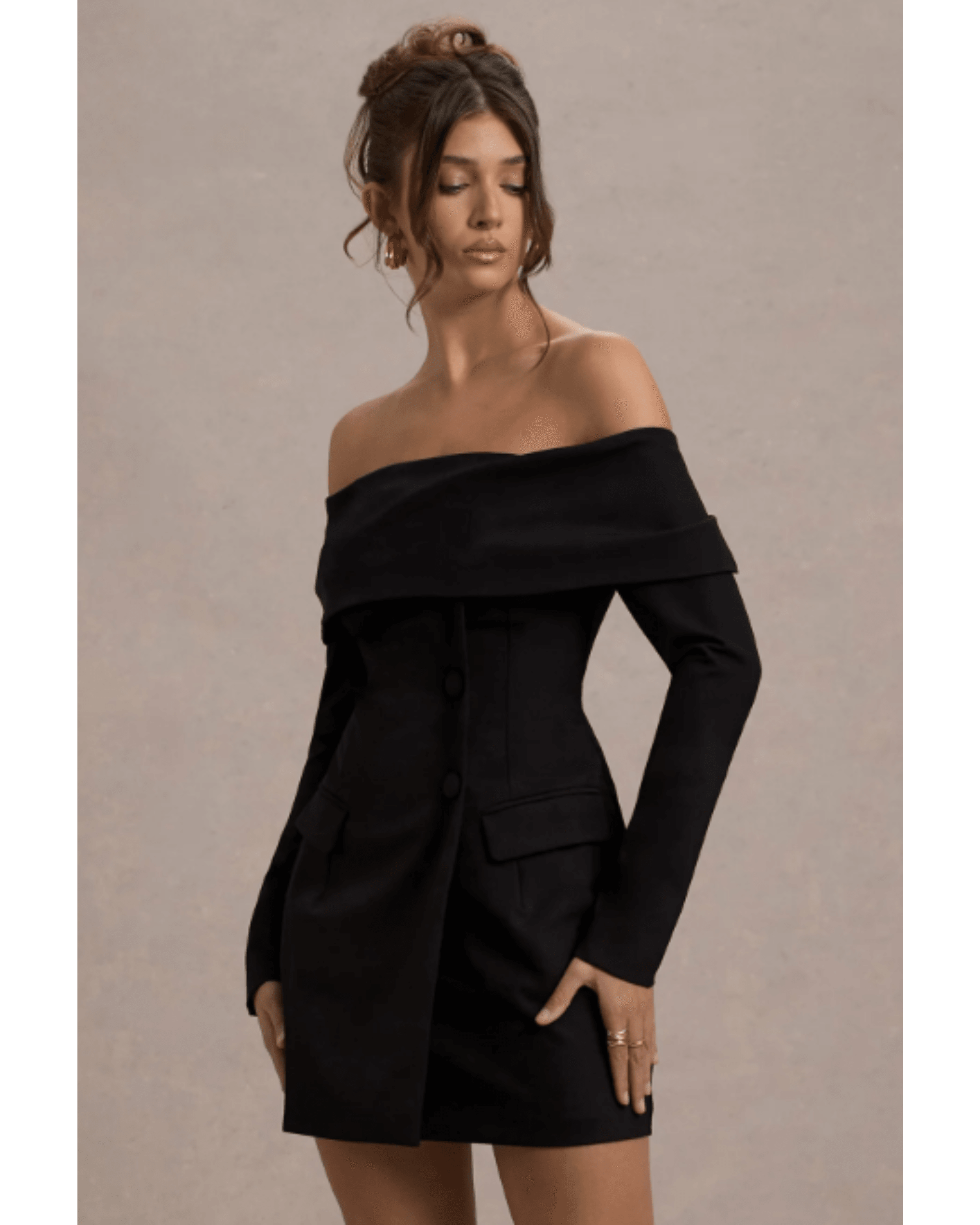 Tara Black Bardot Tailored Blazer Dress - Endless - UAE Rental and Resale for Women's Fashion