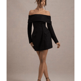 Tara Black Bardot Tailored Blazer Dress - Endless - UAE Rental and Resale for Women's Fashion