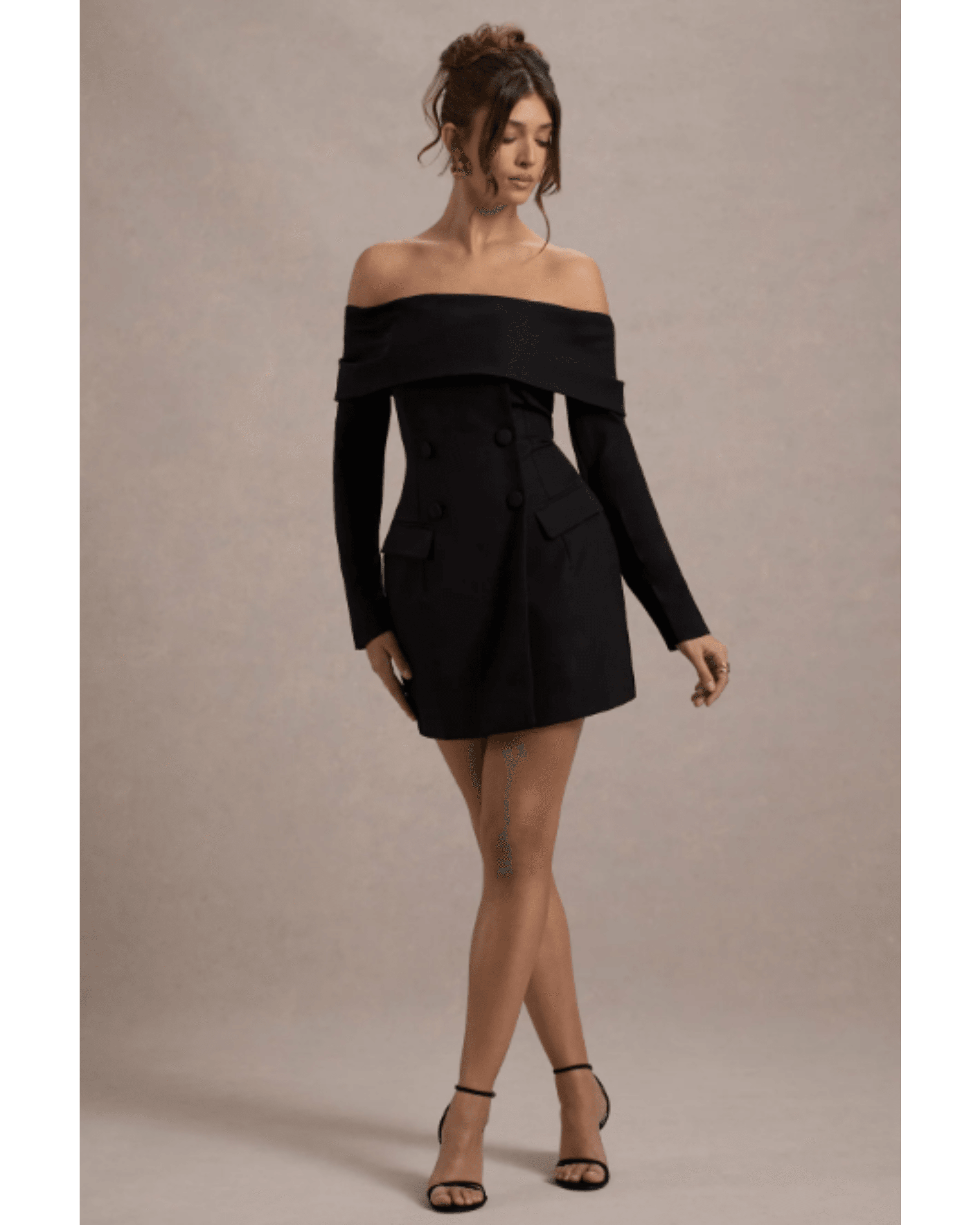 Tara Black Bardot Tailored Blazer Dress - Endless - UAE Rental and Resale for Women's Fashion