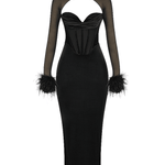 Thalia Black Velvet Corset Maxi Dress - Endless - UAE Rental and Resale for Women's Fashion