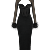 Thalia Black Velvet Corset Maxi Dress - Endless - UAE Rental and Resale for Women's Fashion