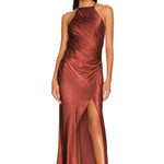 Thalia Gathered Square Neck Bias Midi Dress - Endless - UAE Rental and Resale for Women's Fashion