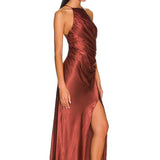 Thalia Gathered Square Neck Bias Midi Dress - Endless - UAE Rental and Resale for Women's Fashion