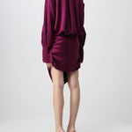 Magenta Hatty Mini Shirt Dress with button-front closure and ruched skirt detail — The Attico | Endless UAE