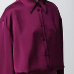 Magenta Hatty Mini Shirt Dress with button-front closure and ruched skirt detail — The Attico | Endless UAE