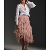 The Cheri Ruffled Tulle Midi Skirt - Endless - UAE Rental and Resale for Women's Fashion