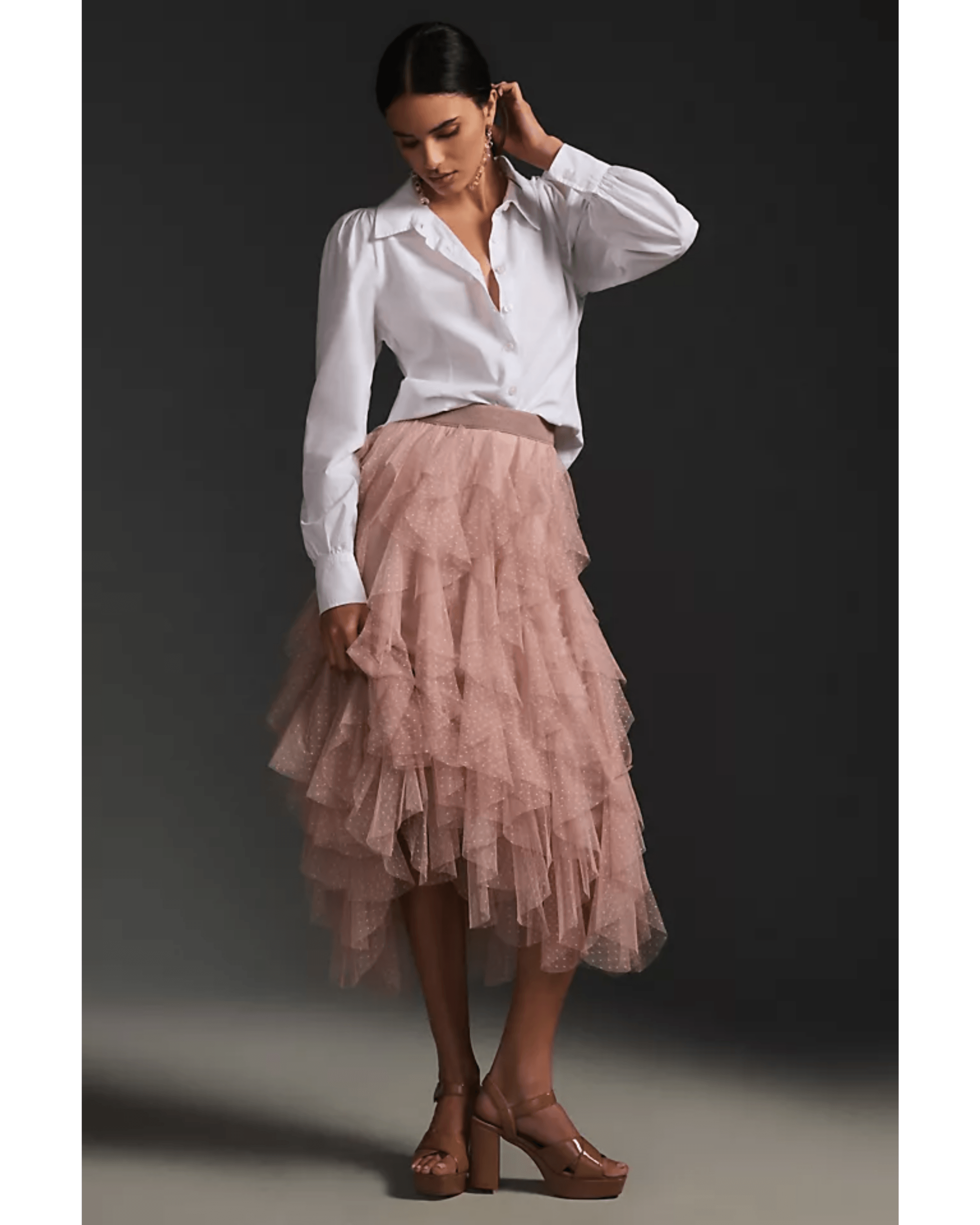The Cheri Ruffled Tulle Midi Skirt - Endless - UAE Rental and Resale for Women's Fashion