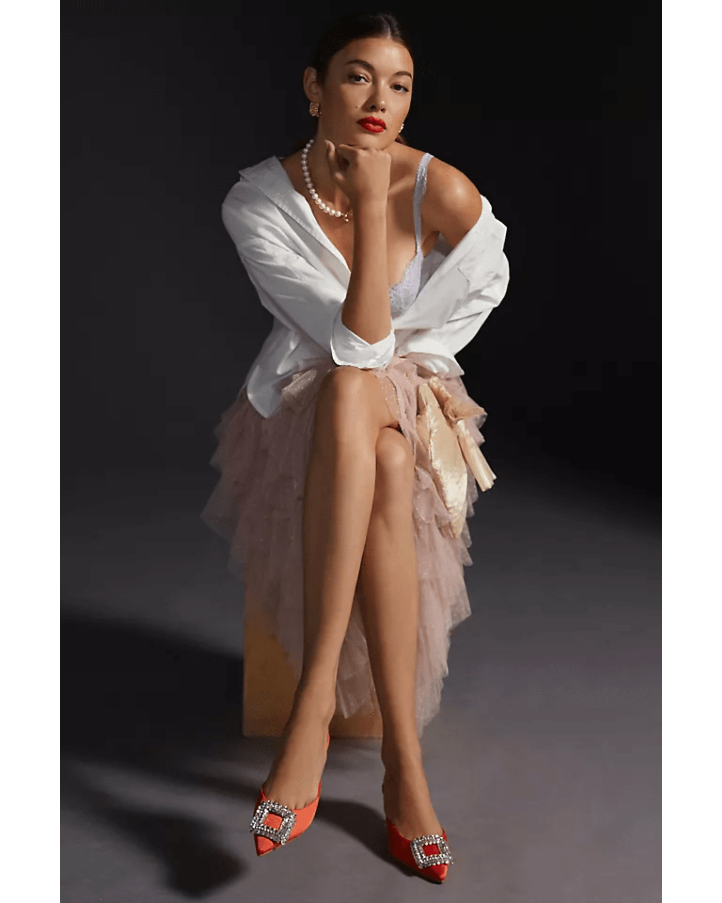 The Cheri Ruffled Tulle Midi Skirt - Endless - UAE Rental and Resale for Women's Fashion