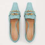 The Madame Pumps In Blue Lizard Embossed Leather - Endless - UAE Rental and Resale for Women's Fashion