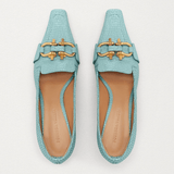 The Madame Pumps In Blue Lizard Embossed Leather - Endless - UAE Rental and Resale for Women's Fashion