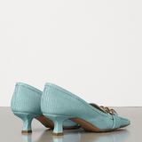 The Madame Pumps In Blue Lizard Embossed Leather - Endless - UAE Rental and Resale for Women's Fashion