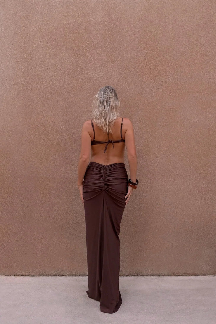 The Monaco Maxi Skirt in Espresso — Melissa Phair | Endless UAE