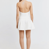 The Ultimate Muse Dropped Hem Mini Dress in White - Endless - UAE Rental and Resale for Women's Fashion