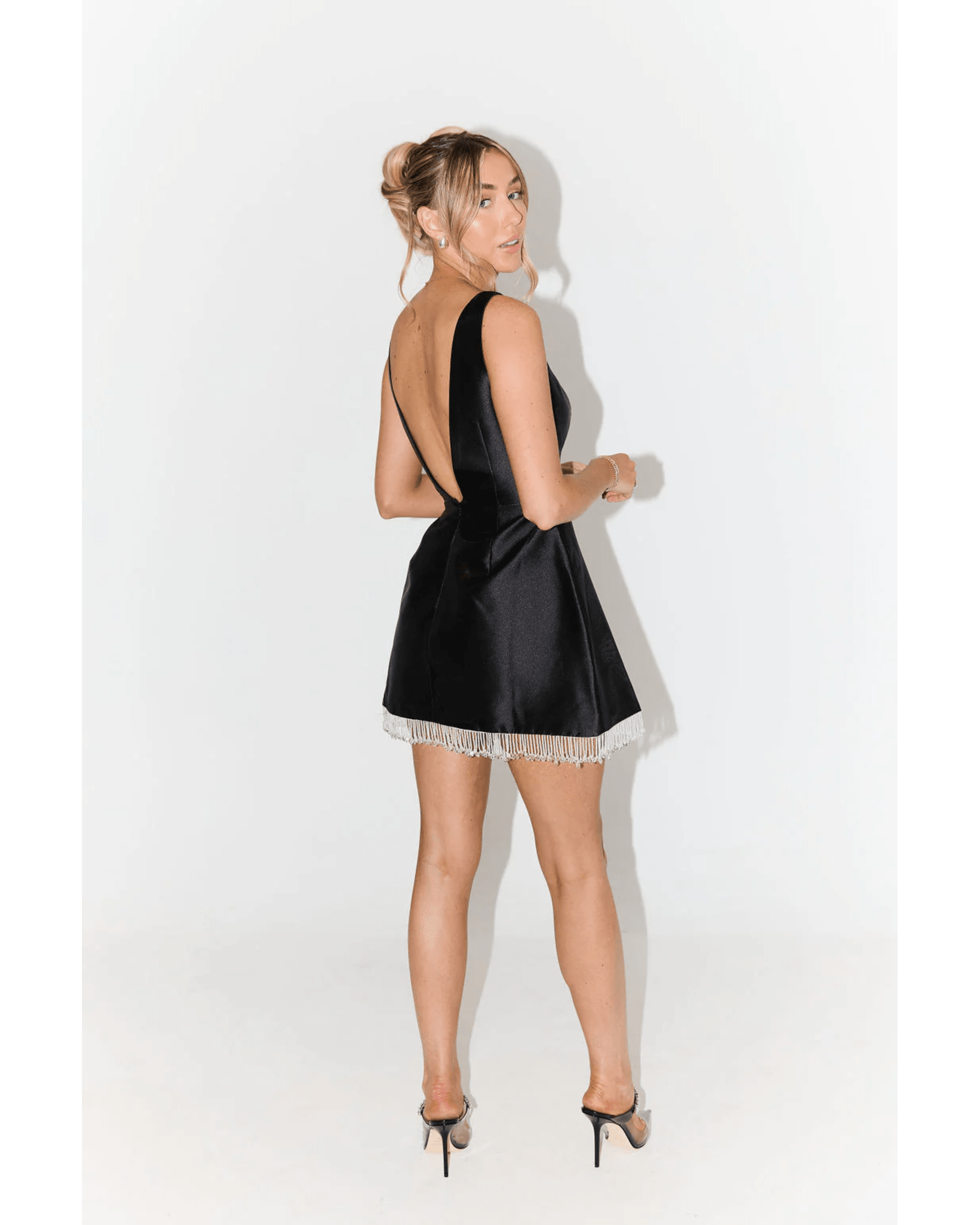 The Ultimate Muse Embellished Trim Mini Dress - Endless - UAE Rental and Resale for Women's Fashion