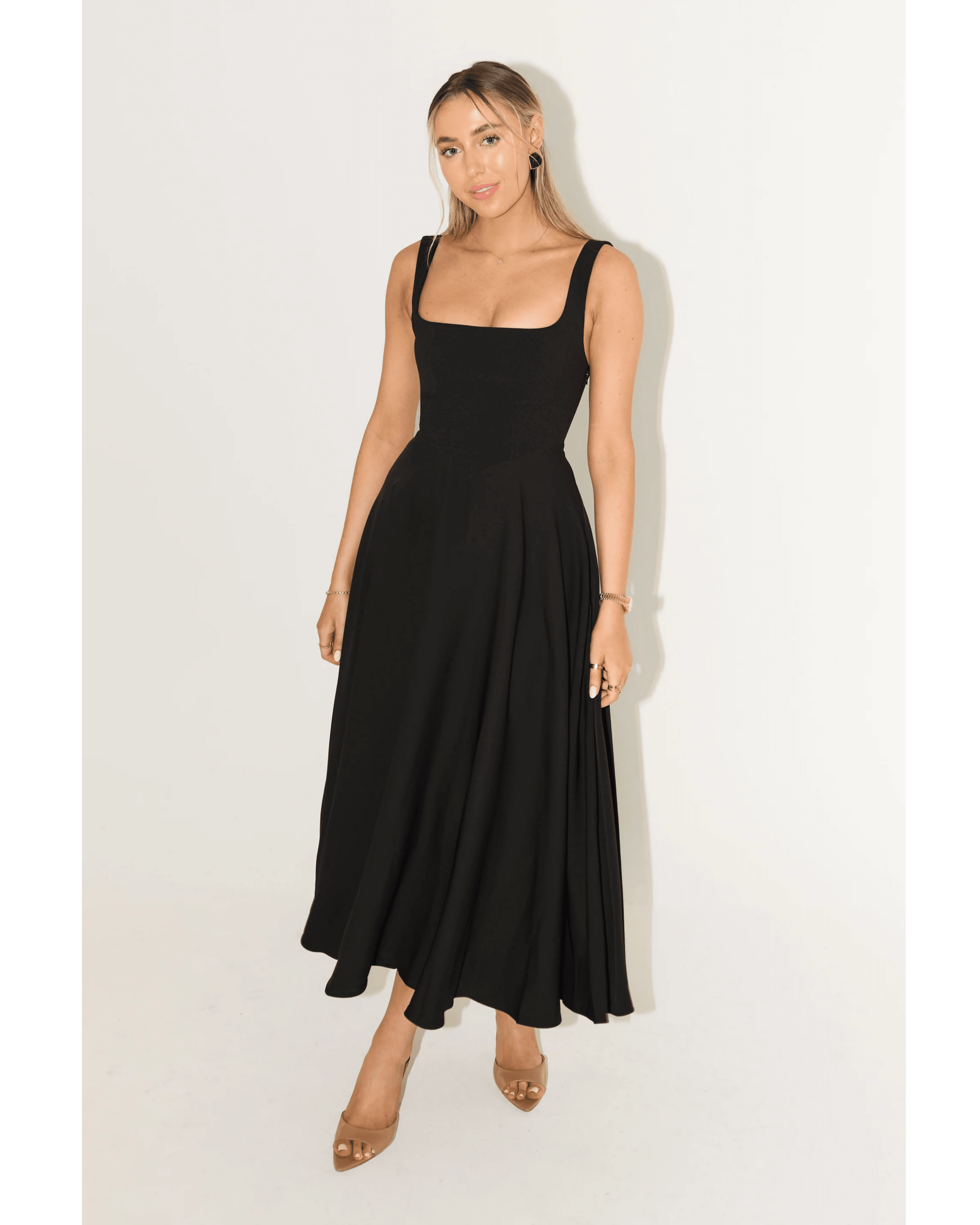 The Ultimate Muse High Waist Square Neck Midi Dress - Endless - UAE Rental and Resale for Women's Fashion