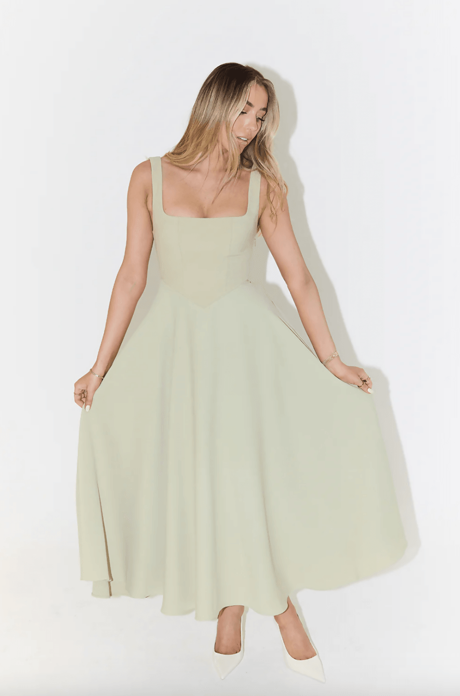 The Ultimate Muse High Waist Square Neck Midi Dress - Endless - UAE Rental and Resale for Women's Fashion